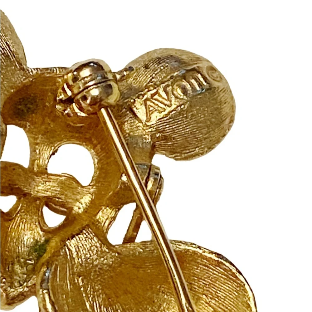 AVON Mouse Brooch Gold Glasses Vintage